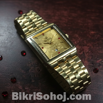 Swistar 22k Gold Plated Swiss Quartz Watch- Water Resistant